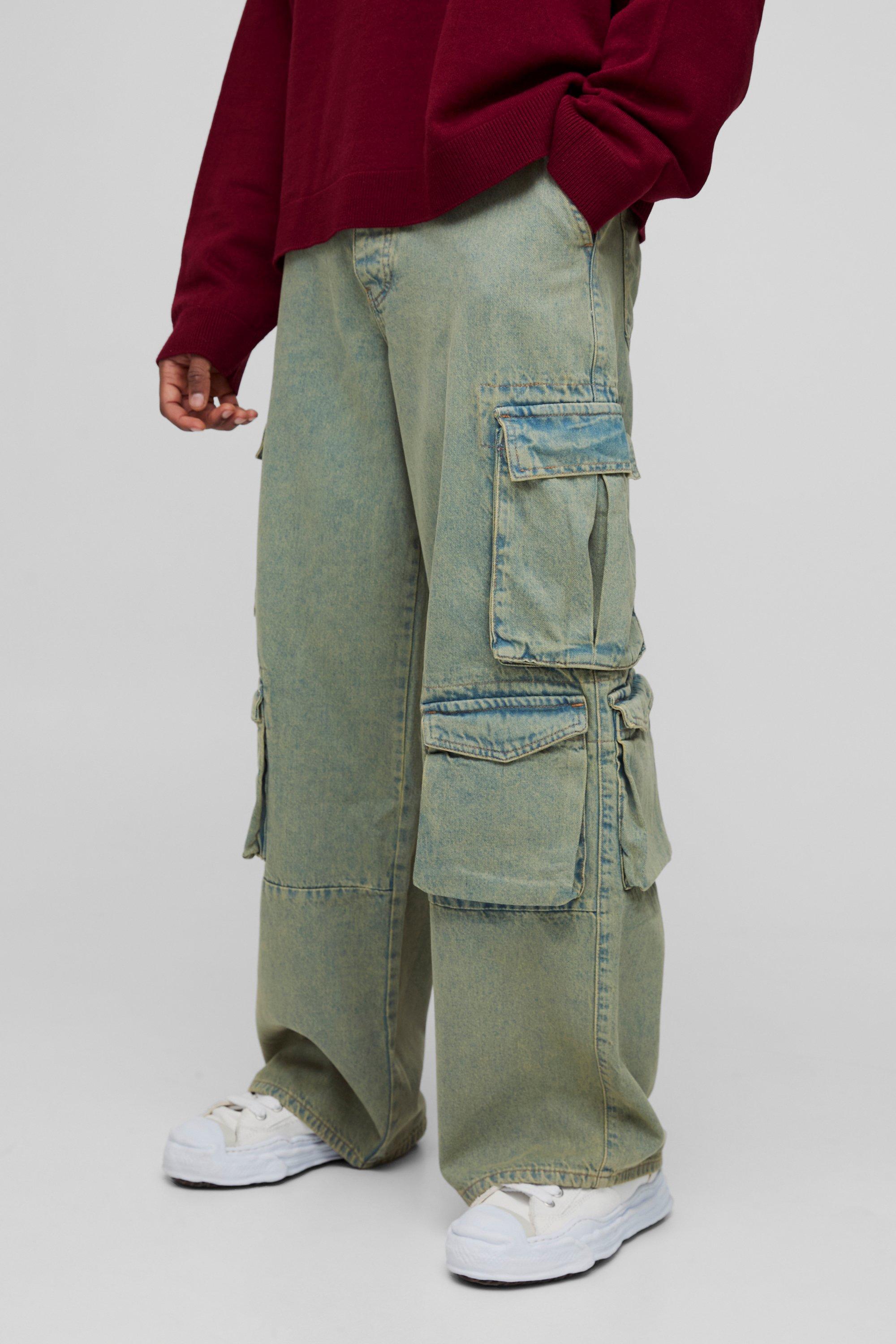 Boohoo Tall Baggy Cargo Jeans Met Zakken, Grey