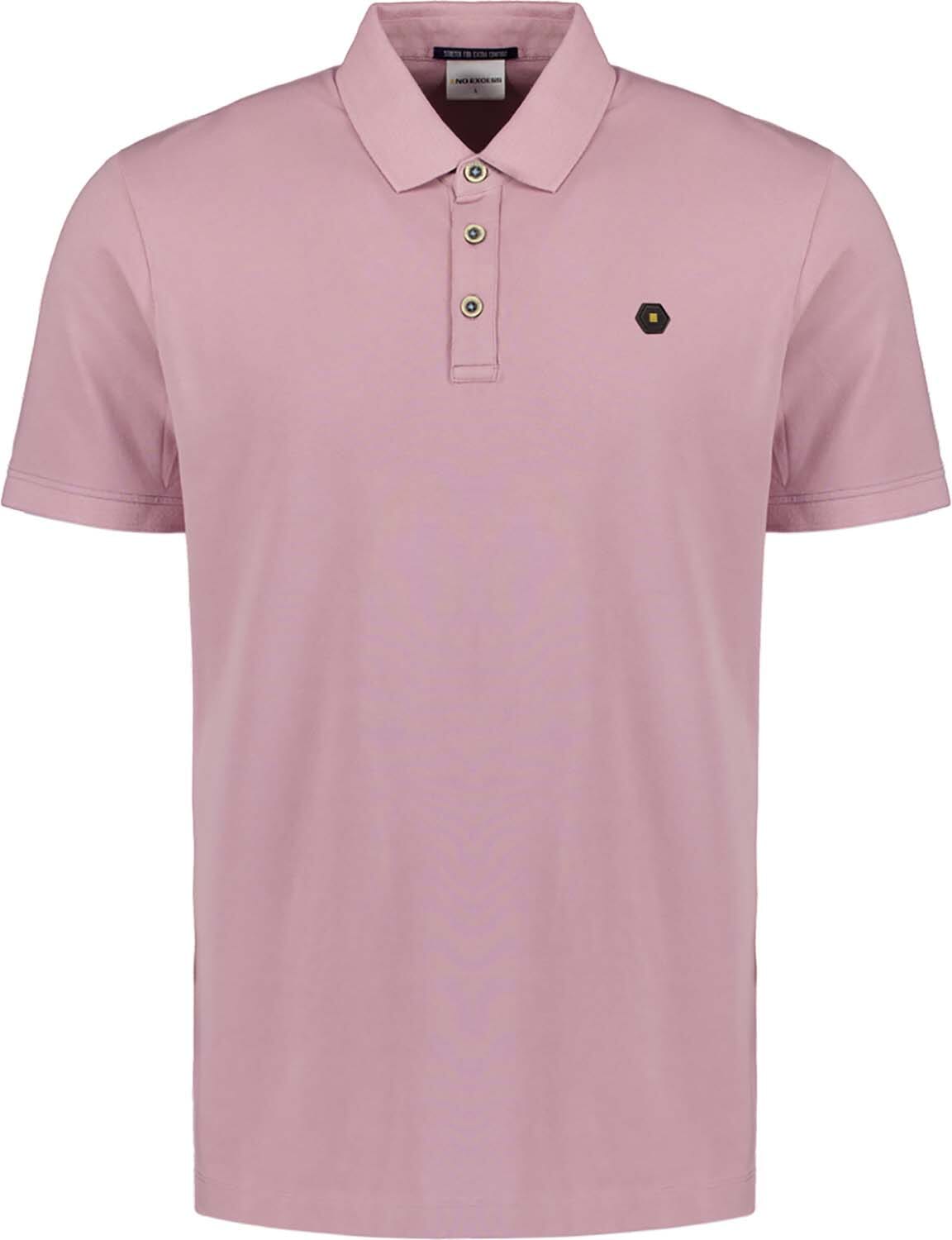 No Excess Polo Pique Garment Dyed Paars heren