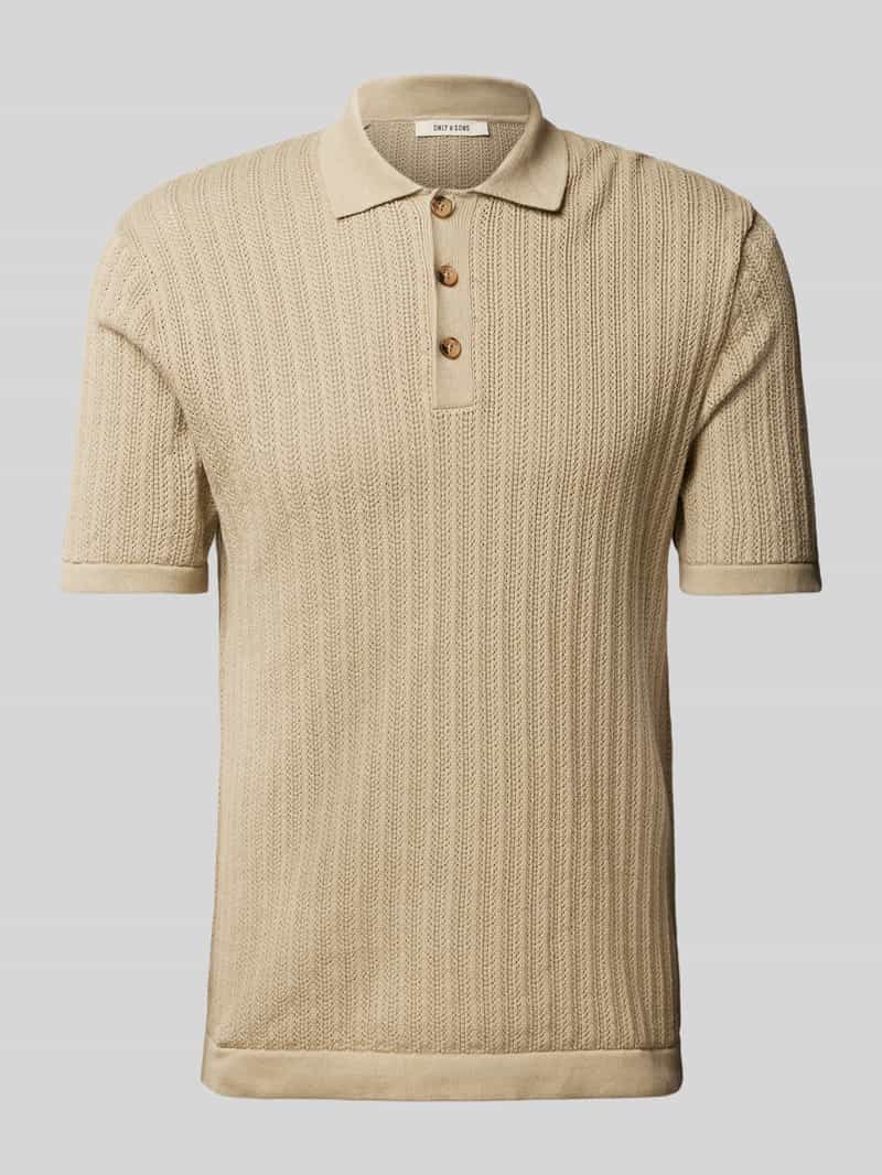 Only & Sons Regular fit poloshirt met broderie anglaise, model 'MOON'