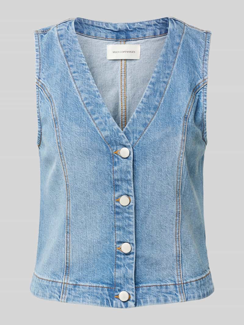 MSCH Copenhagen Jeansgilet met V-hals, model 'Eli Ada'