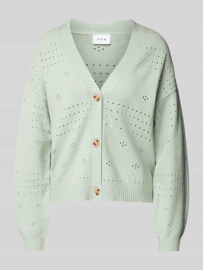 Vila Cardigan met broderie anglaise, model 'RIL'