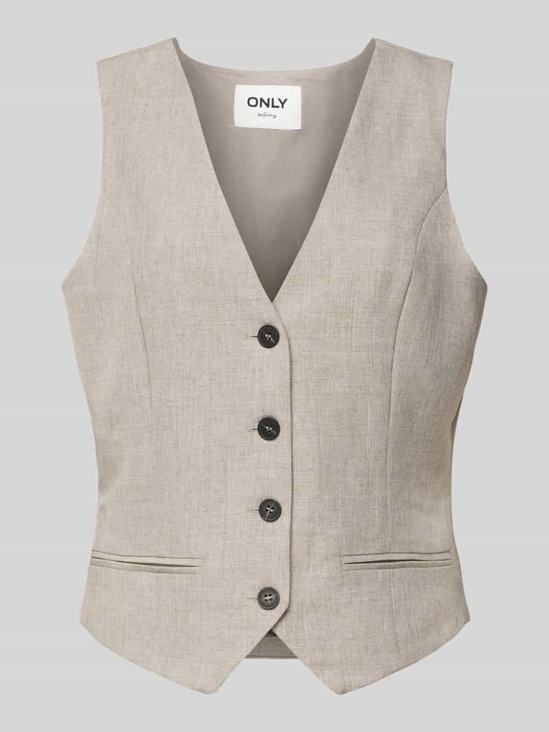 Only Regular fit gilet in gemêleerde look, model 'LINDA'
