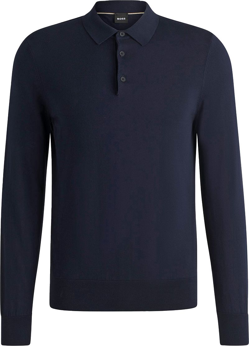BOSS Gemello Long Sleeve Polo Navy