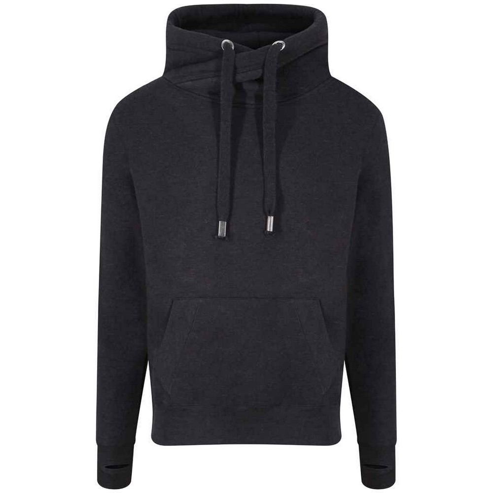 Awdis Unisex heather pullover hoodie met kruishals voor volwassenen