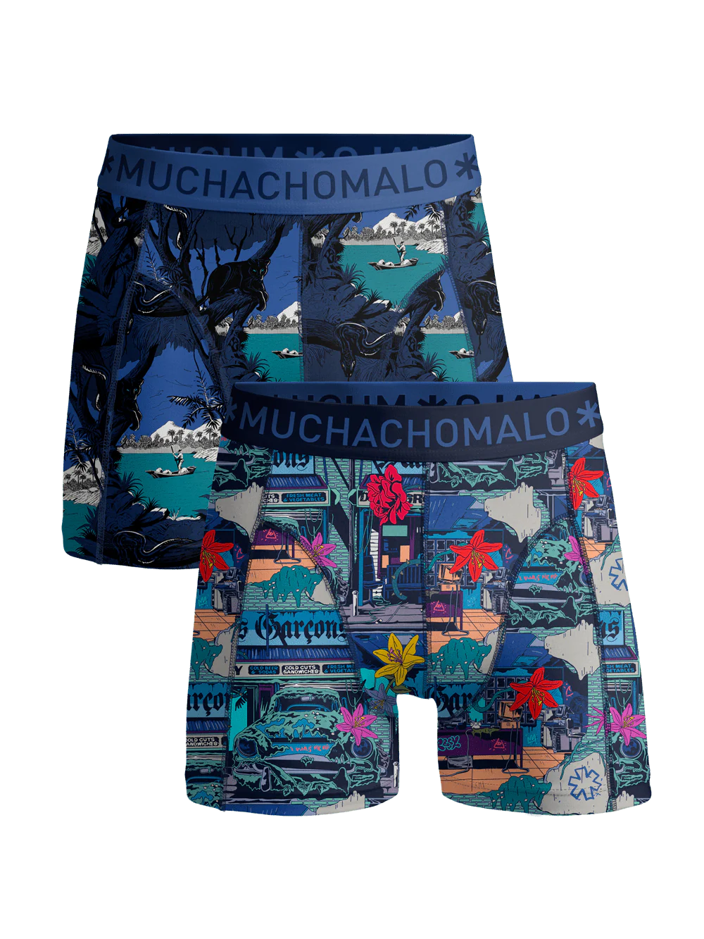 Muchachomalo Jongens 2-pack boxershorts urbex jungle