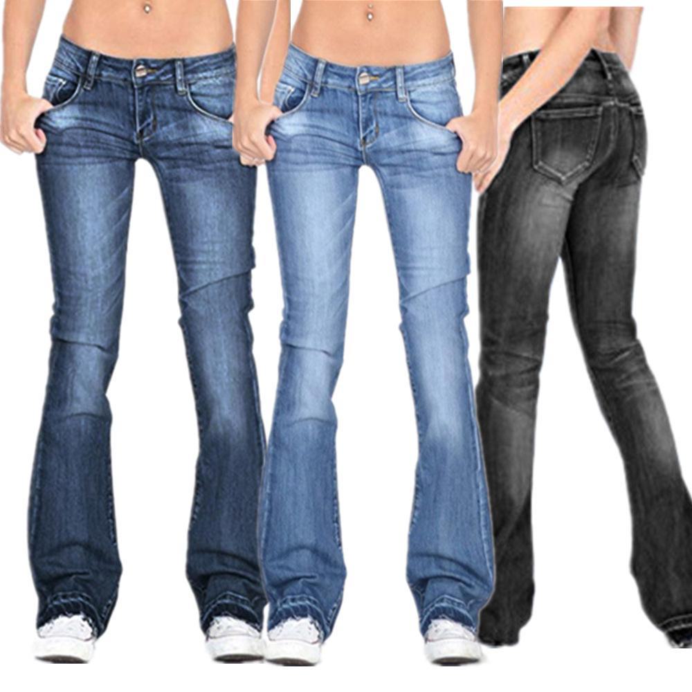 AI Supermarket Trendy kwastjesbroek voor dames met bellbottom-bodem - elastisch en veelzijdig S zwart