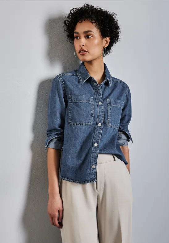 Street One Kort denim overhemd
