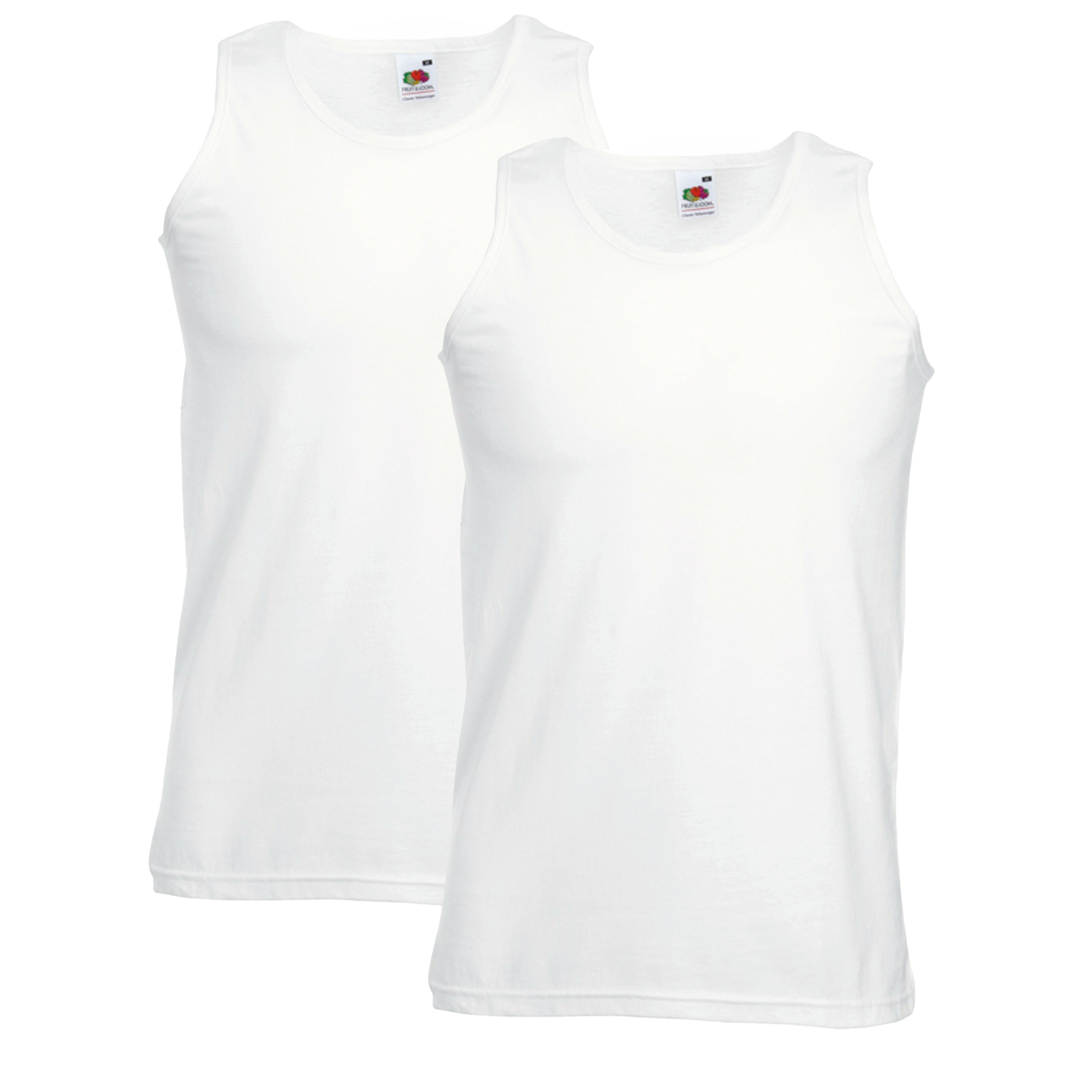 Fruit of the Loom tanktop/singlet - 2x - wit - katoen, maat: (EU 48) -