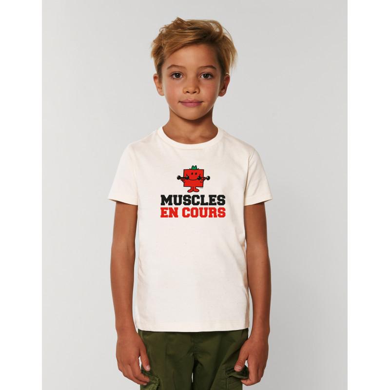 Monsieur Madame Tshirt Enfant MUSCLES EN COURS 2 ans wit