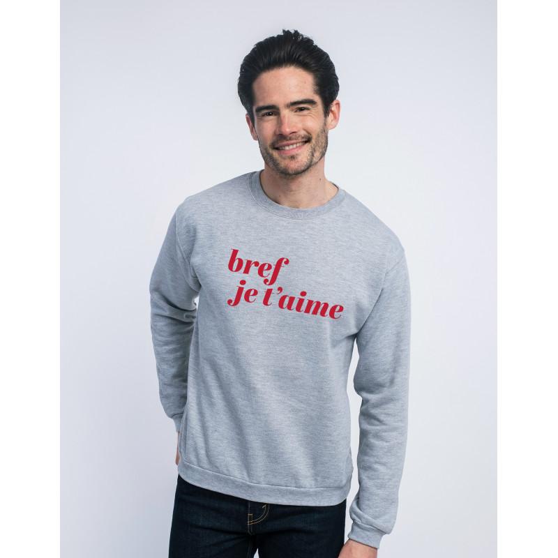 Ma Petite Tribu Sweat Homme - BREF JE T'AIME MPT XS heide grijze kleur