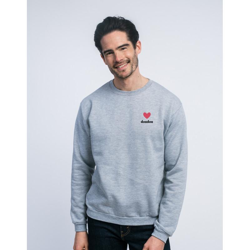Ma Petite Tribu Sweat Homme - DOUDOU CŒUR XS heide grijze kleur