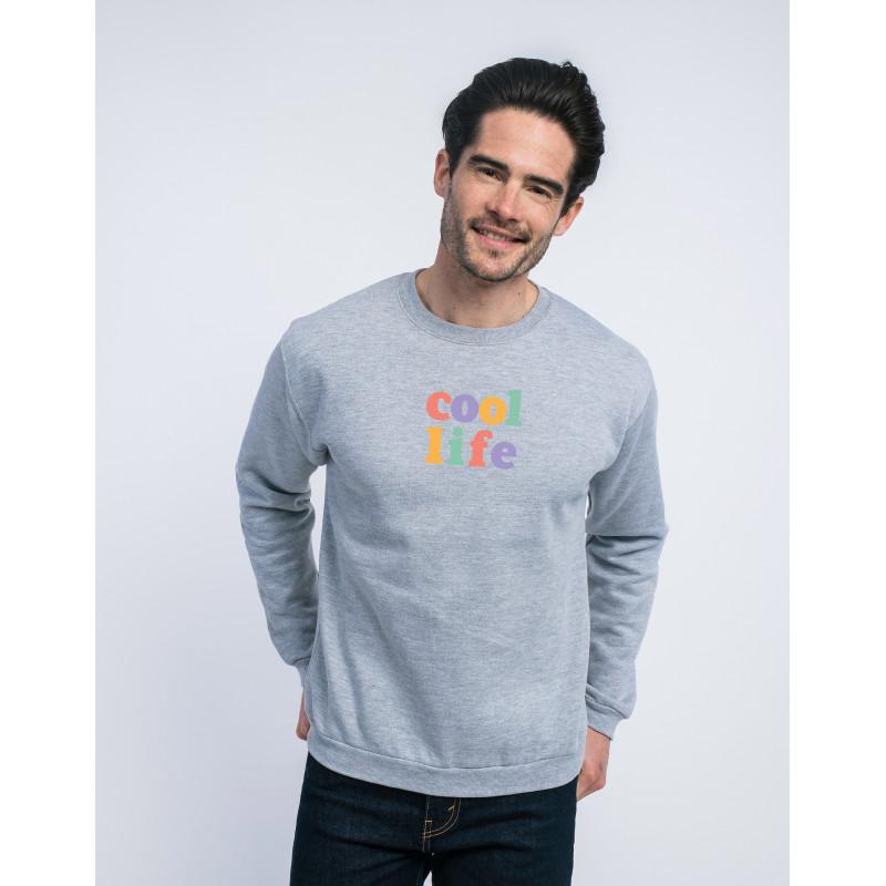 Ma Petite Tribu Sweat Homme - COOL LIFE XS heide grijze kleur