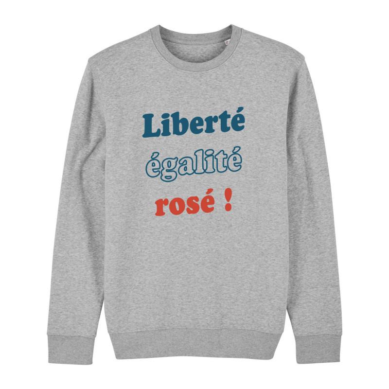 Enkr Sweat Homme - LIBERTÉ ÉGALITÉ ROSÉ XS heide grijze kleur