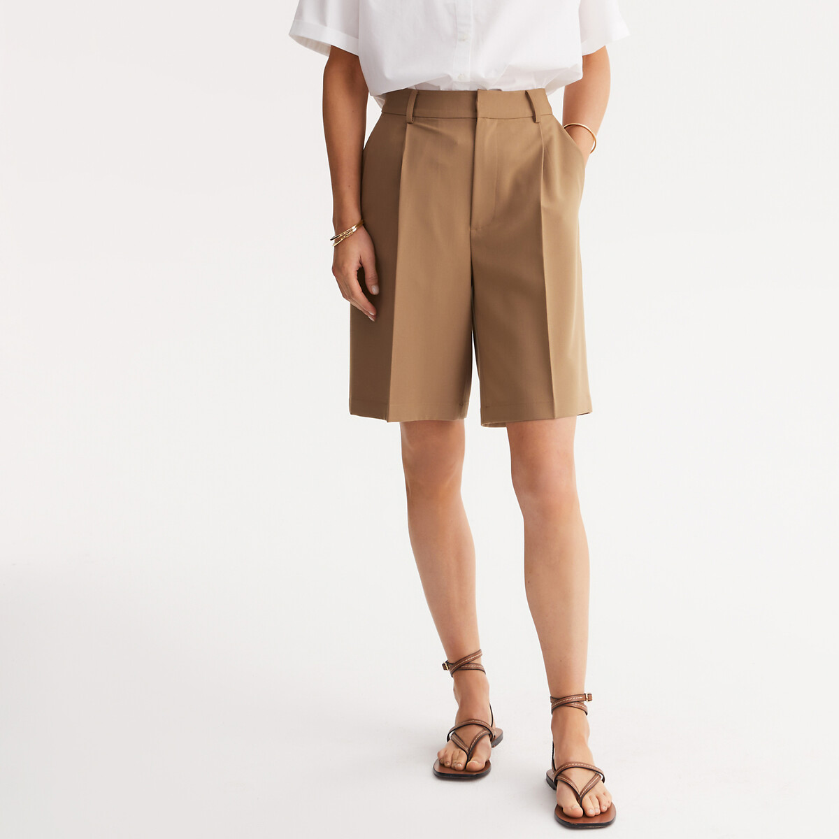 ANNE WEYBURN Bermuda met hoge taille