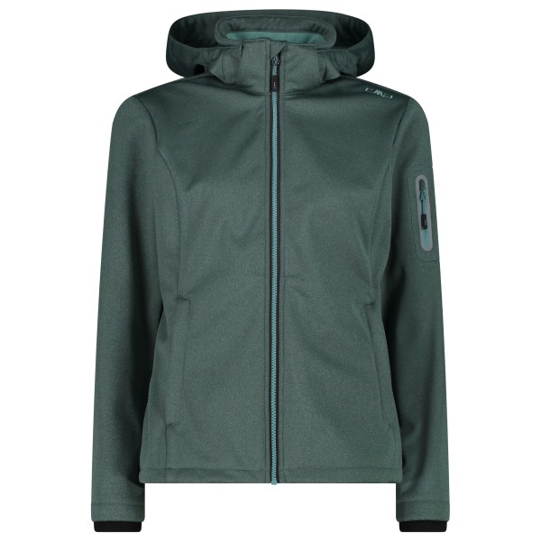 CMP - Women's Jacket Zip Hood Melange Softshell - Softshelljack, blauw