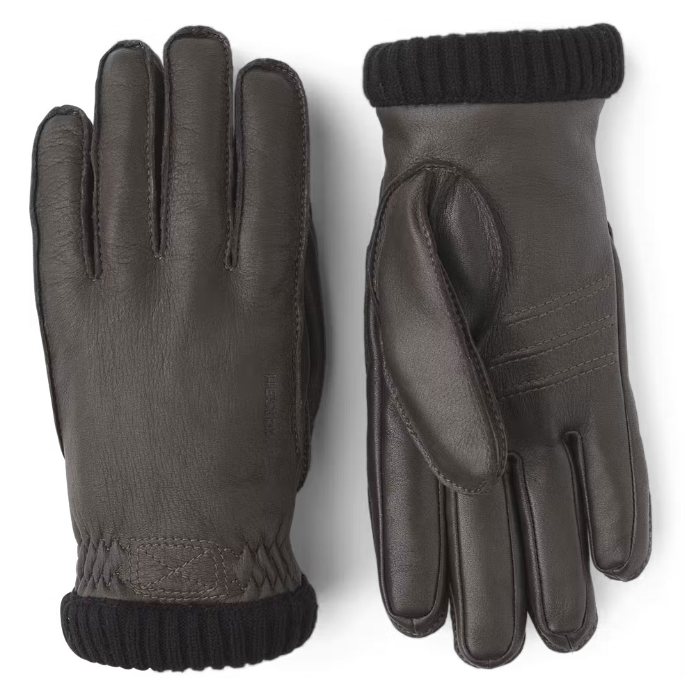 Hestra Heren handschoen Deerskin Primaloft Rib dk bruin