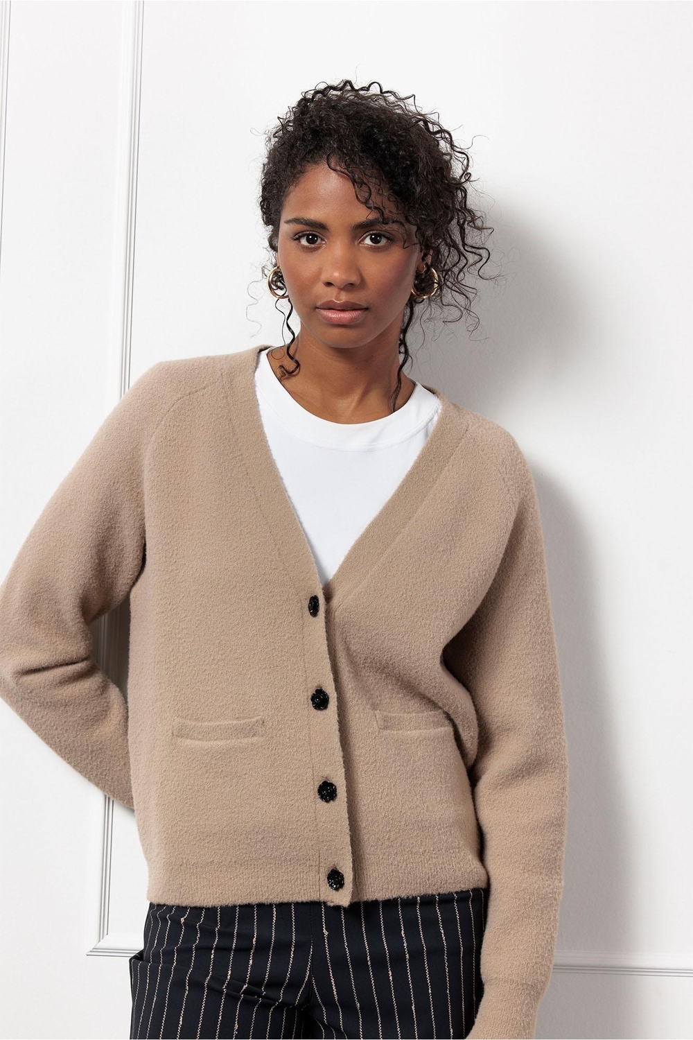 Studio Anneloes Haya Mink Cardigan 12492 Vest 2200 Latte