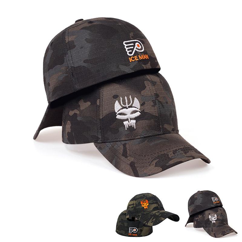Cap Factory Mode Camouflage Baseball Cap Outdoor Jacht Tactische Hoed Militaire Zonnebrandcrème Casual Hoeden Hip Hop Caps Wild Hat camouflage/zwart