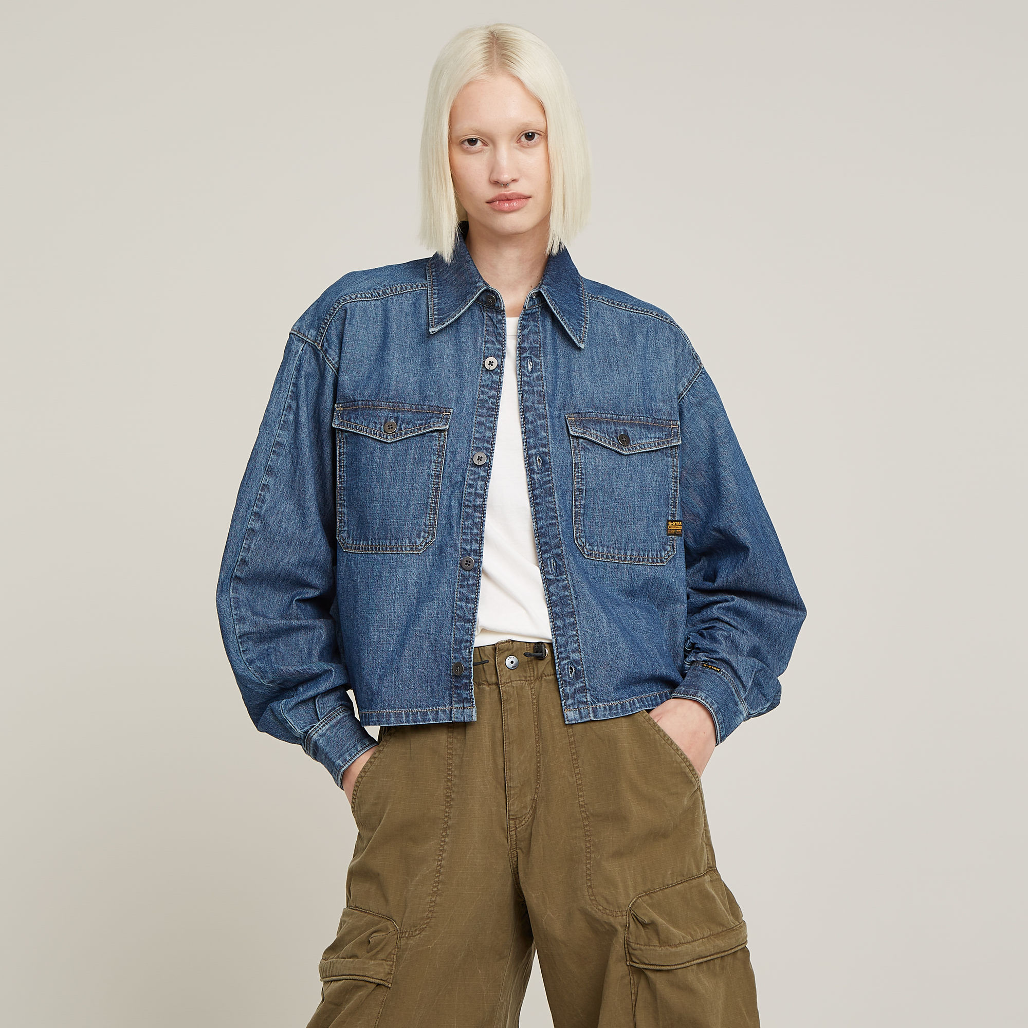 G-Star RAW Relaxed Staq Blouse - Midden blauw - Dames