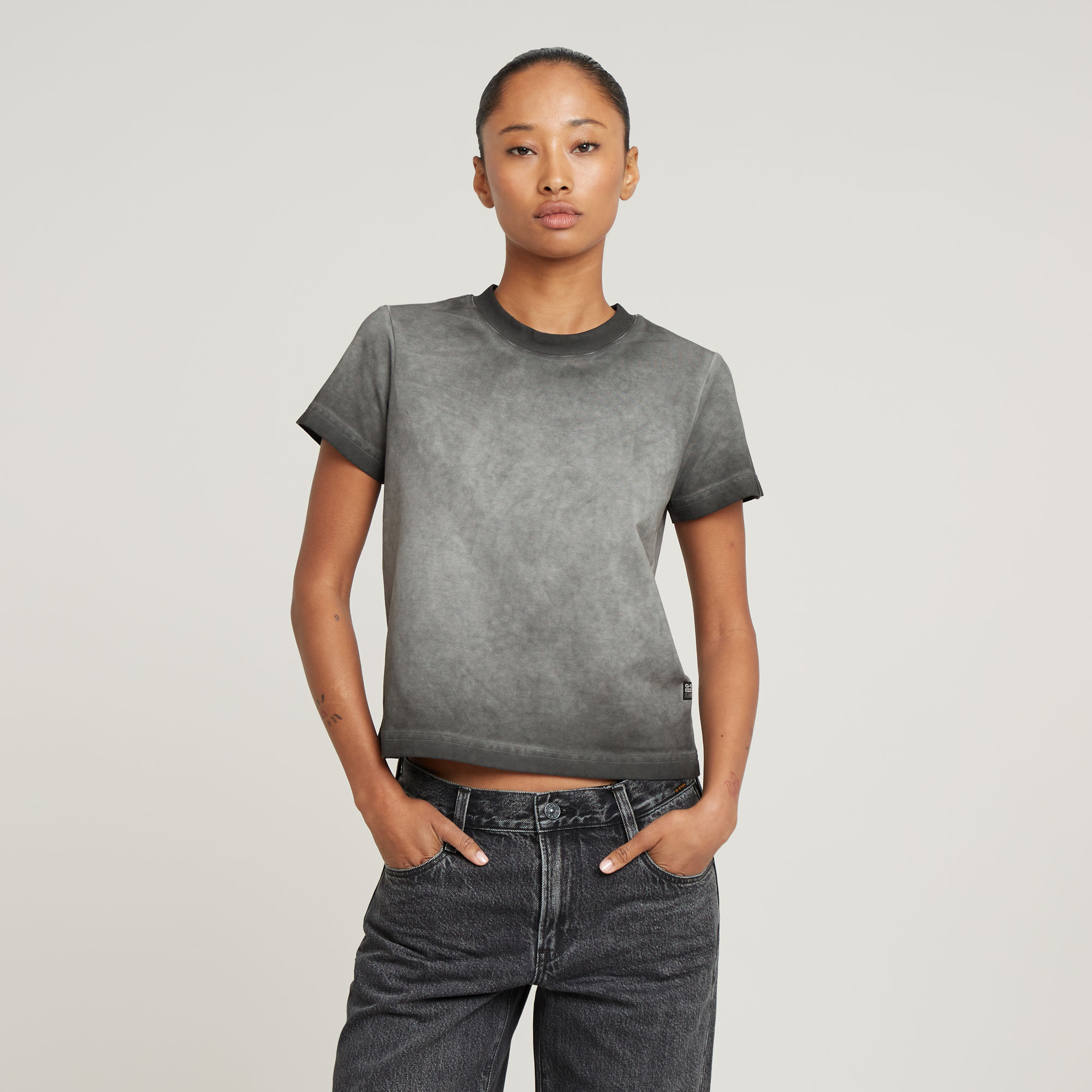 G-Star RAW Overdyed Micro Boxy Top - Zwart - Dames