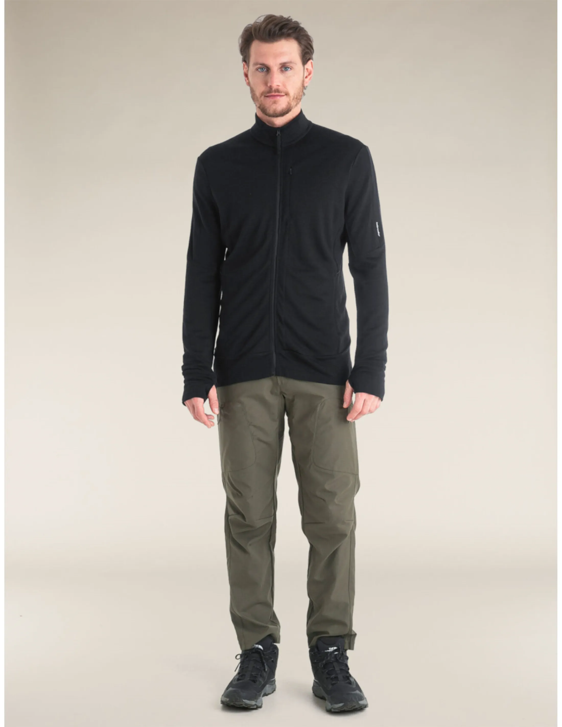 Icebreaker Men's Merino 260 Quantum IV LS Zip (Maat - L, Kleur - Black)