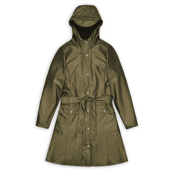 Rains - Women's Curve Long Jacket W3 - Regenjas, olijfgroen