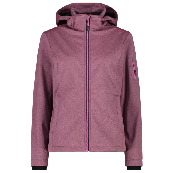CMP - Women's Jacket Zip Hood Melange Softshell - Softshelljack, purper