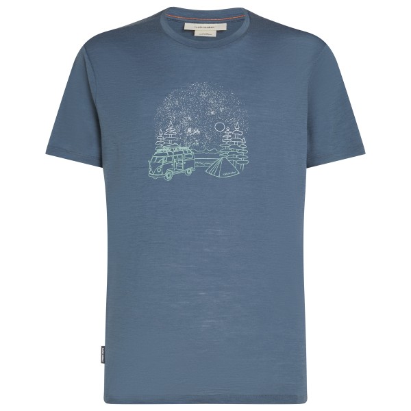 Icebreaker - Merino 150 Tech Lite III S/S Tee Van Camp - Merinoshirt, blauw