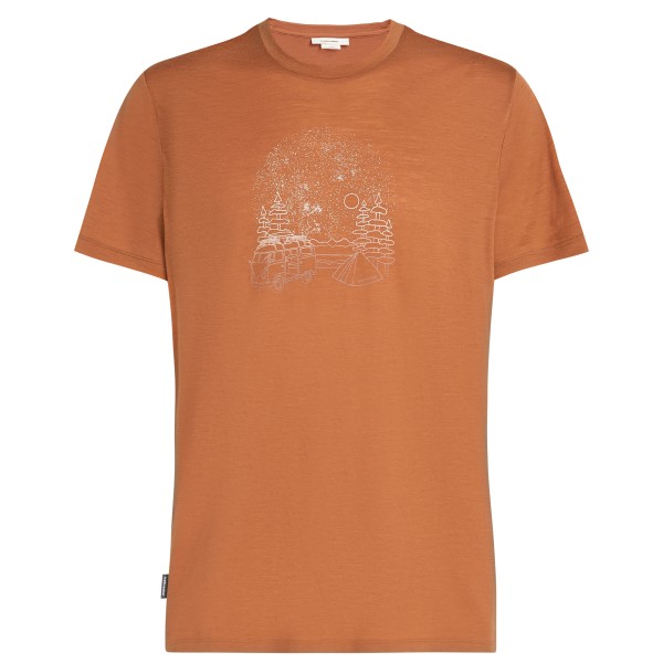 Icebreaker - Merino 150 Tech Lite III S/S Tee Van Camp - Merinoshirt, oranje
