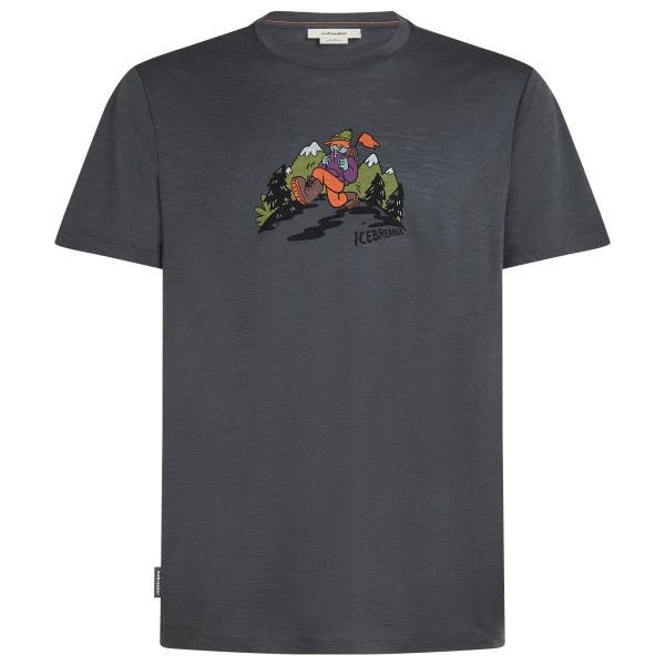 Icebreaker - Merino 150 Tech Lite S/S Tee Catch Me Outside - Merinoshirt, blauw/grijs