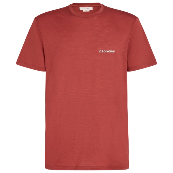 Icebreaker - Merino 150 Tech Lite S/S Tee IB Wordmark - Merinoshirt, rood