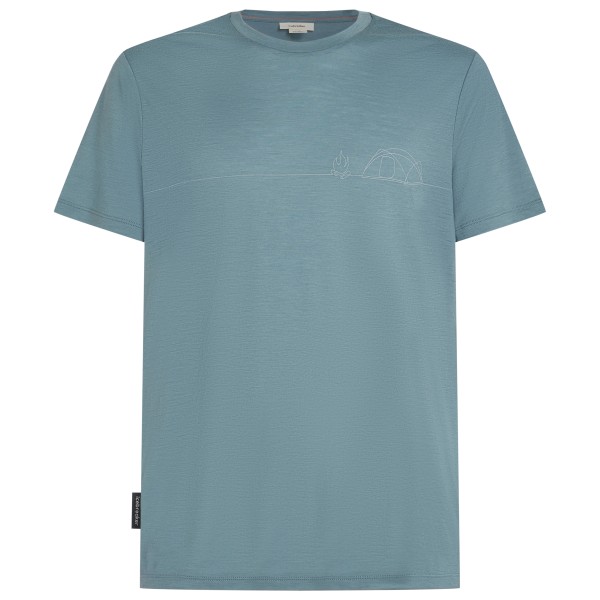 Icebreaker - Merino 150 Tech Lite S/S Tee Single Line Camp - Merinoshirt, turkoois