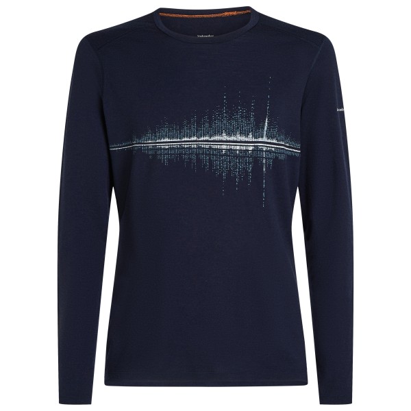 Icebreaker - Merino 200 Oasis L/S Crewe Snow Wave - Merinoshirt, blauw
