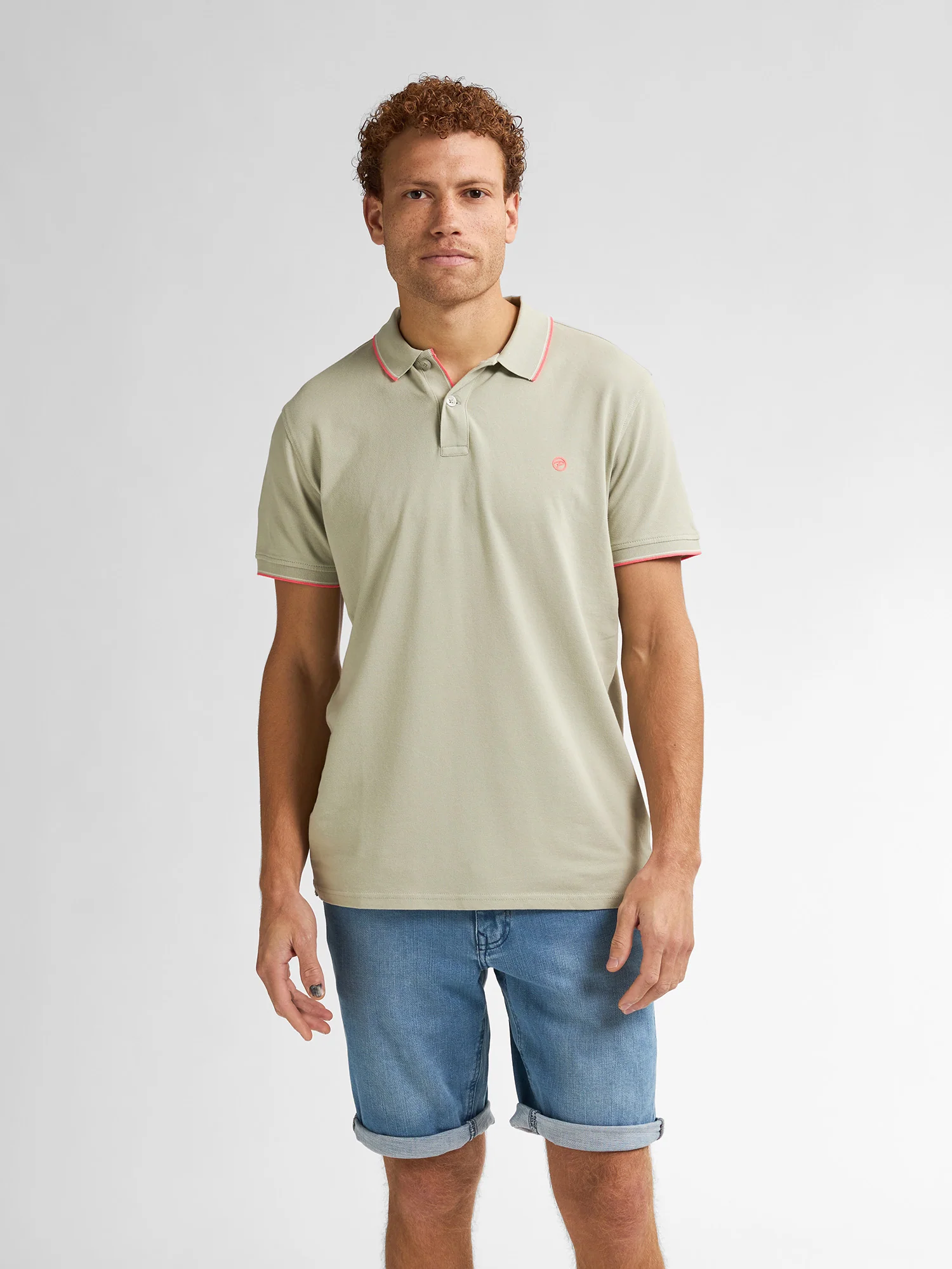 Petrol Industries Heren polo m-ros-pol003 6173 desert sage