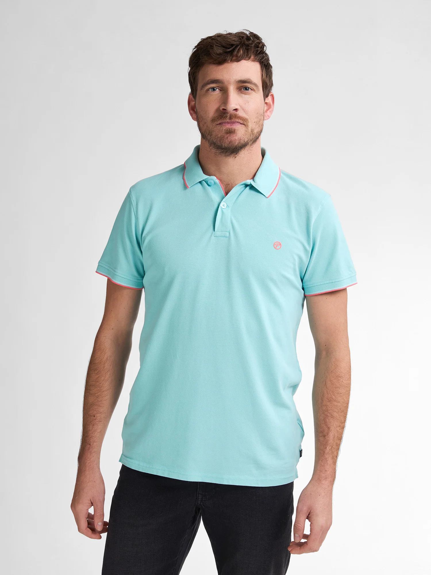 Petrol Industries Heren polo m-ros-pol003 5180 aqua