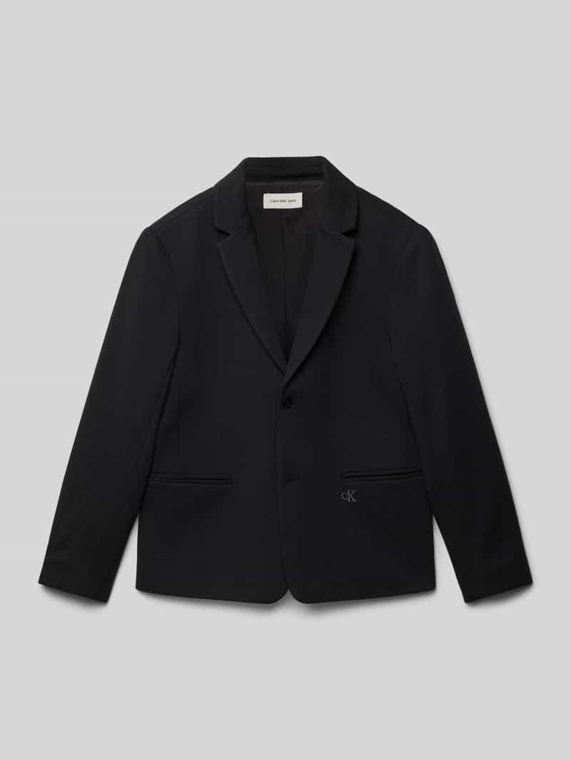 Calvin Klein Jeans 2-knoops colbert van viscosemix met klepzakken
