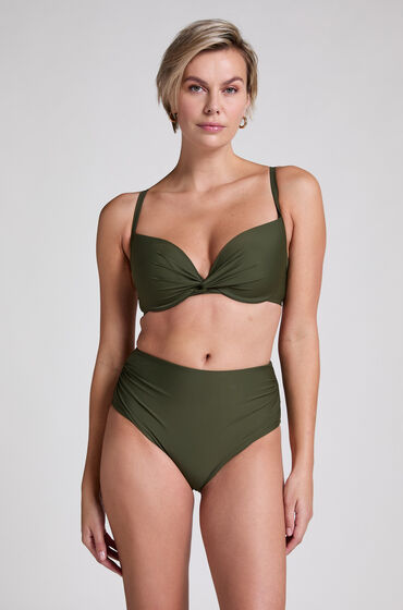 Hunkemöller Hoog cheeky shaping bikinibroekje Luna Groen