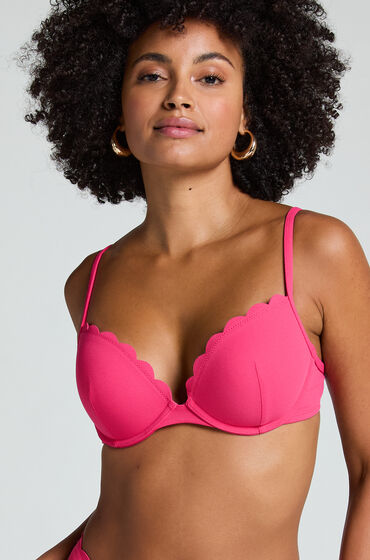 Hunkemöller Voorgevormde push-up beugel bikinitop Scallop Cup A - E Roze