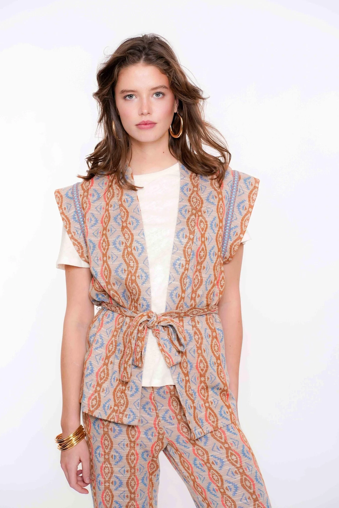 Geisha 55122-20 720 gilet sand/camel/blue