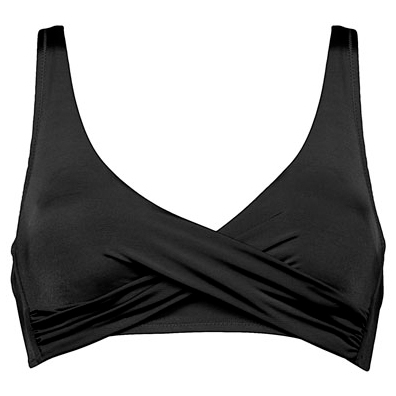 Watercult - Women's Shimmering Solids Cross-Over Bikini Top - Bikinitop, zwart