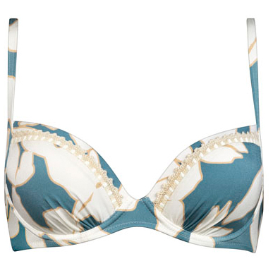 Watercult - Women's Floral Abstract Wired Bikini Top - Bikinitop, wit