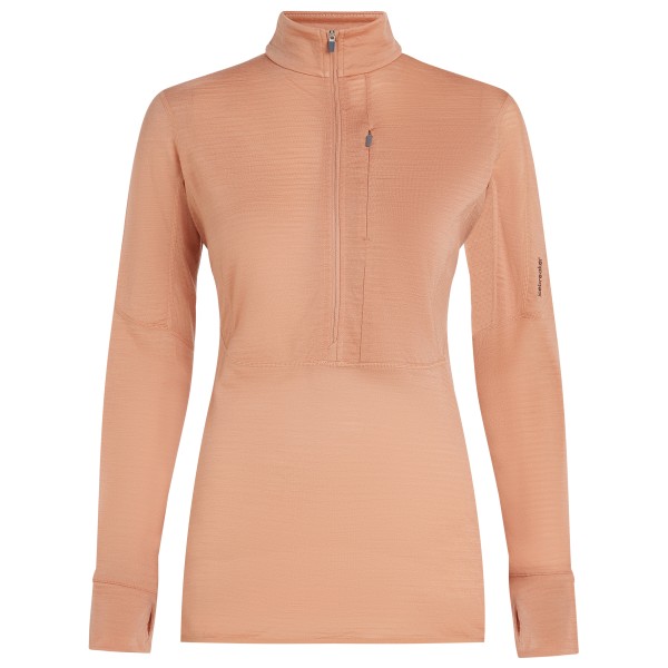 Icebreaker - Women's Realfleece Descender L/S Half Zip - Merinoshirt, beige/roze