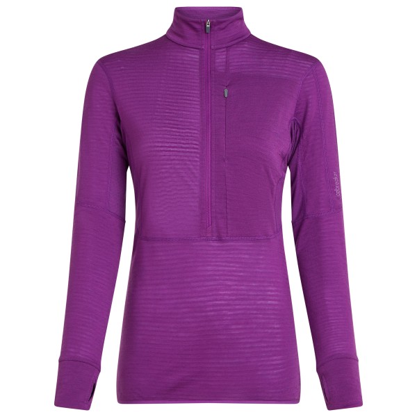 Icebreaker - Women's Realfleece Descender L/S Half Zip - Merinoshirt, purper