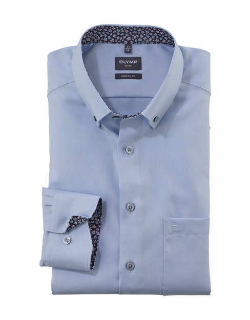 OLYMP Luxor Overhemd, modern fit, Button-down, Lichtblauw