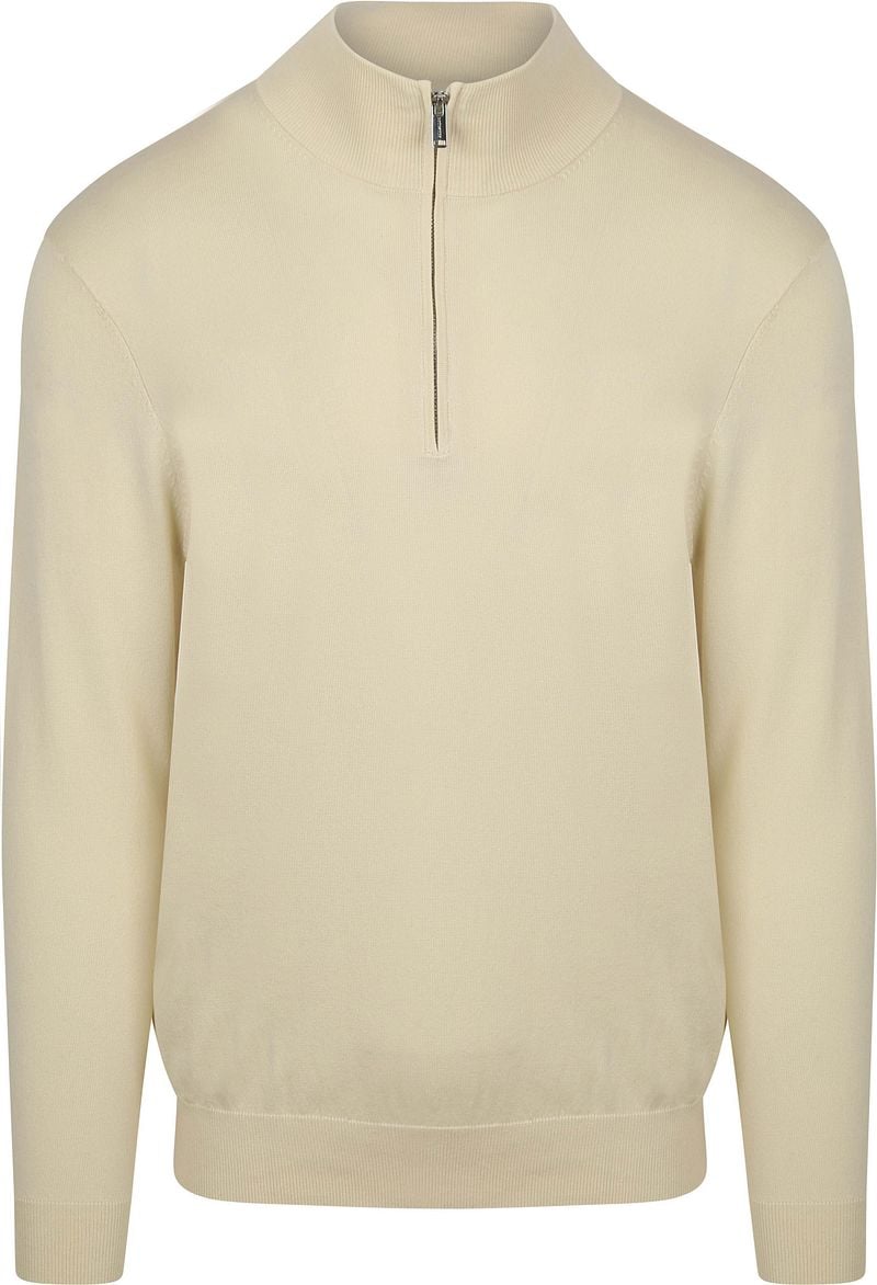 Profuomo Half Zip Pullover Luxury Off White