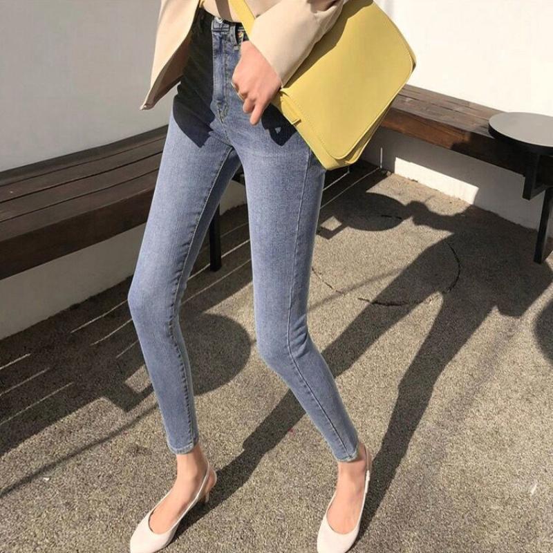 Marll Zomer Dames Hoge Taille Plus Size Casual Afslankende All-match Skinny Stretch Jeans 32 zwart