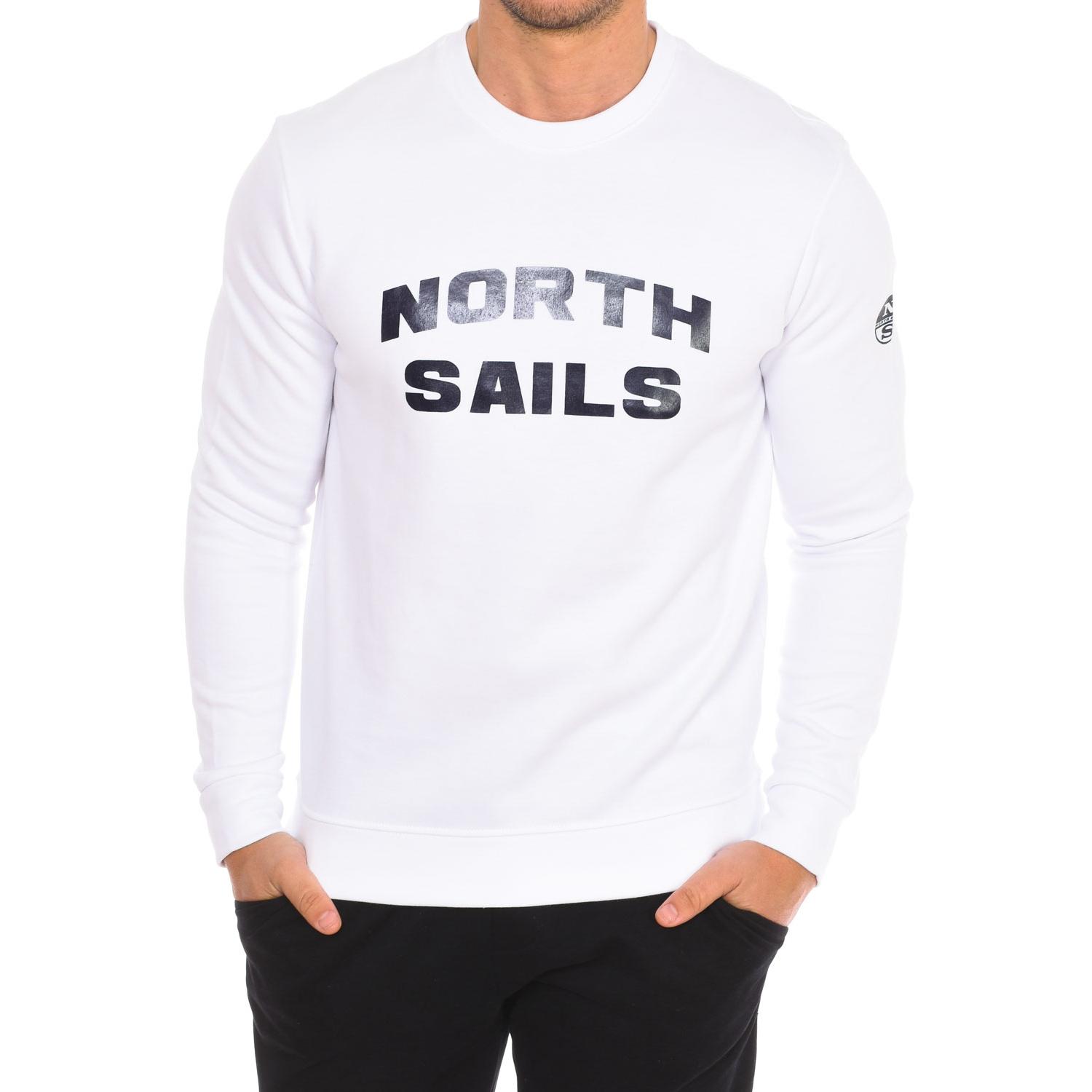 BlackPrice Heren sweatshirt met lange mouwen en ronde hals 9024170 L wit