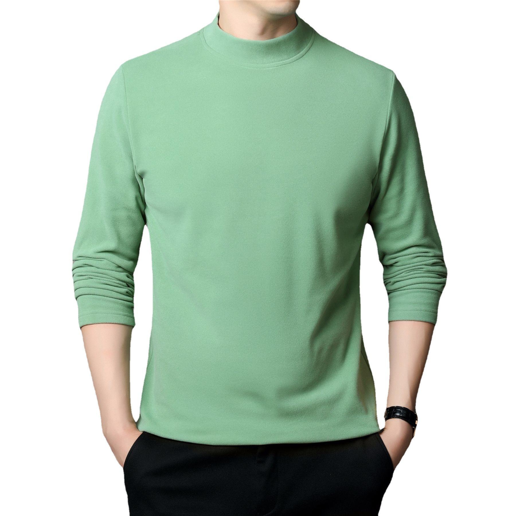 CHIC STUDIO Herfst Half Turtleneck Bottoming Shirt Heren Trui Heren Effen Kleur Lange Mouw T-shirt M