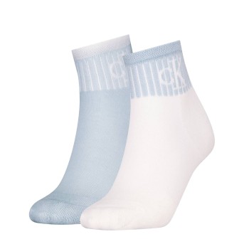 calvinkleinlegwear Calvin Klein 2 stuks Glossy Rib Quarter Socks