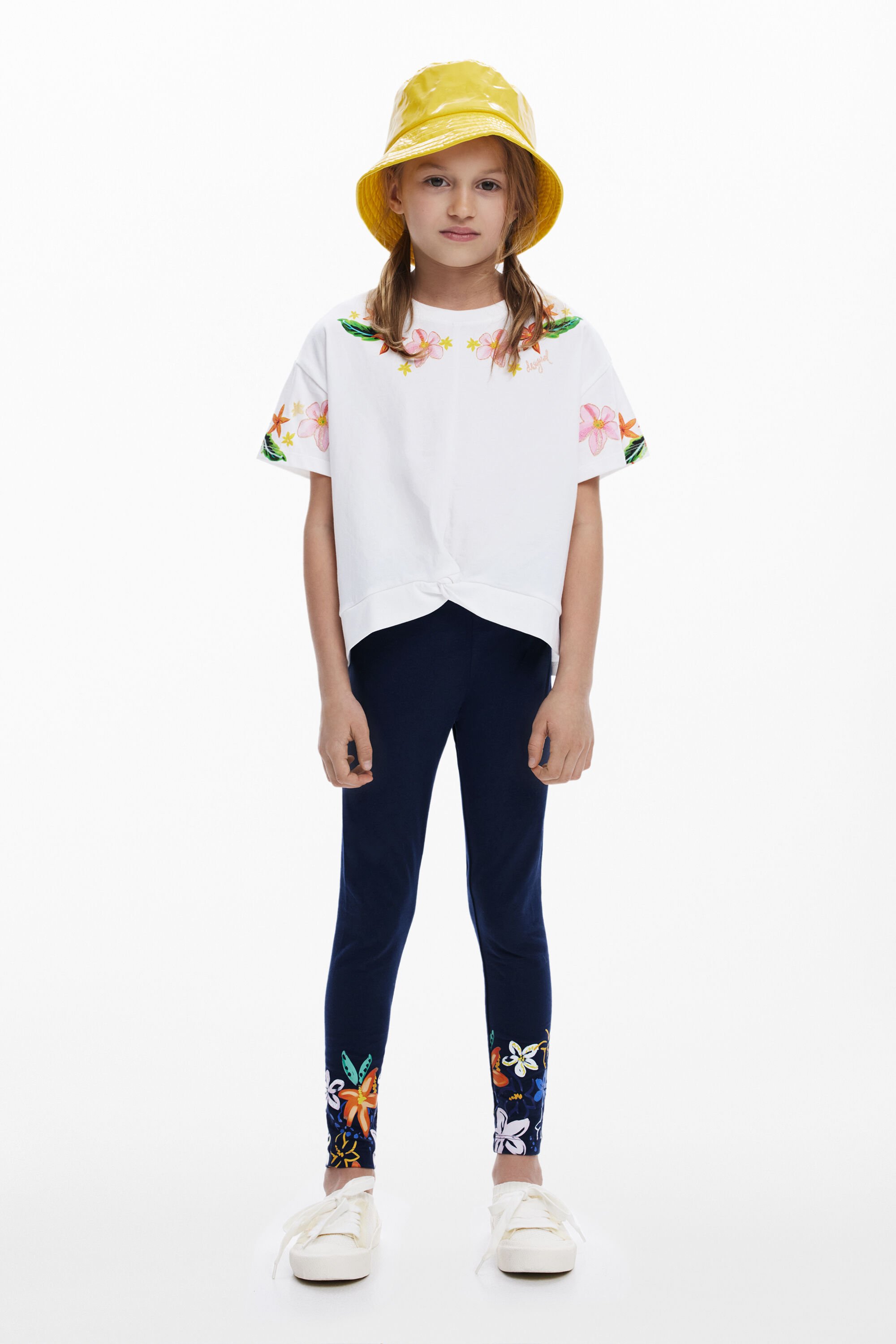 desigual Bloemenleggings - BLUE
